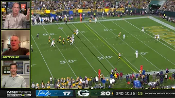 Peyton Manning can't believe this throw from Aaron Rodgers