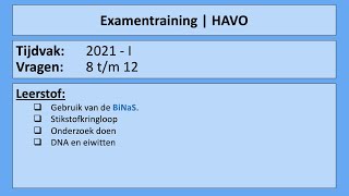 Havo examentraining | 2021-I | Vraag 8 t/m 12