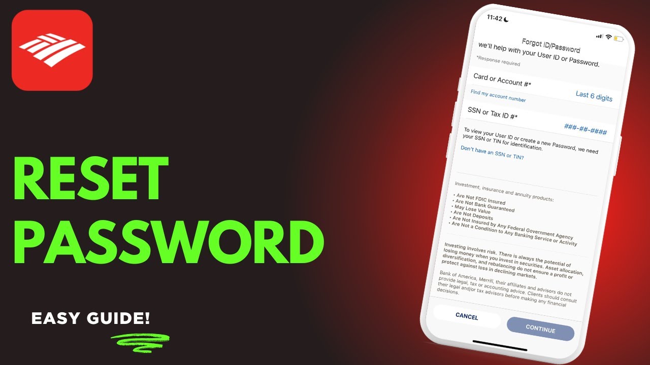 How To Reset Bank Of America Password ! - YouTube