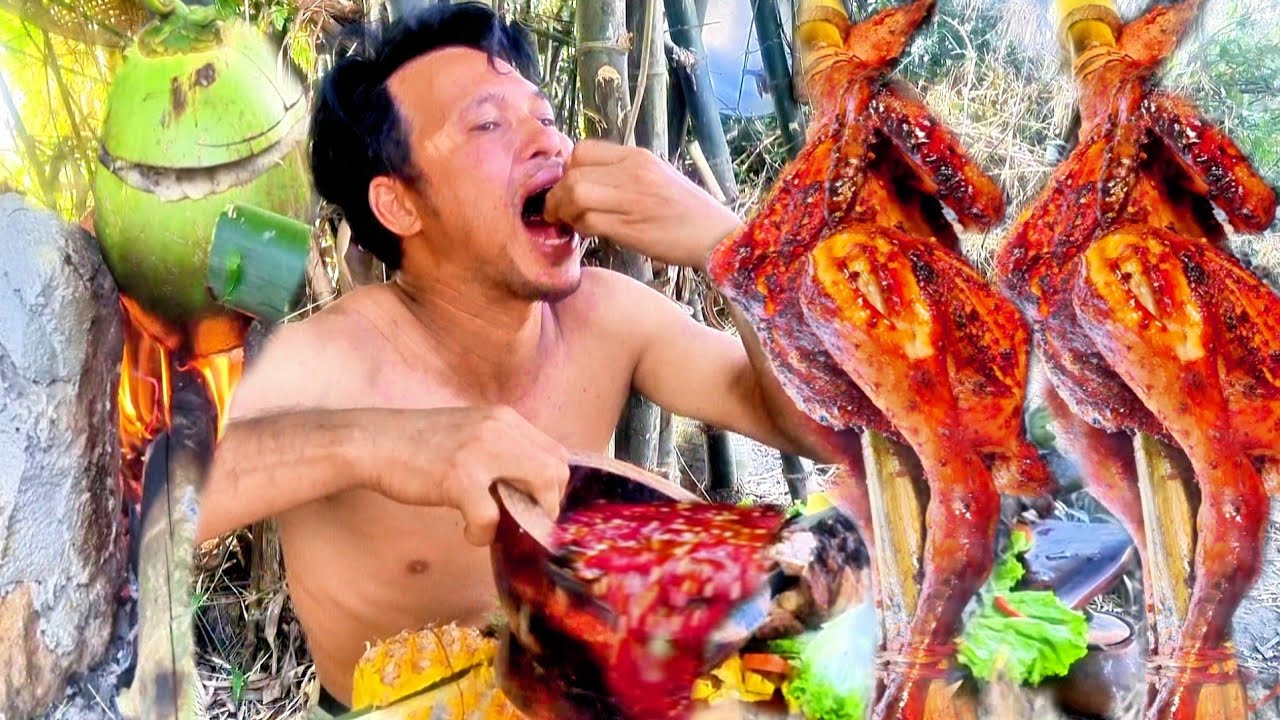 Grilled chicken is delicious big chicken cooking food  #cooking #food 