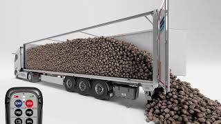 Mô tả cách thức hoạt động của sàn tự đổ trên xe tải thùng, xe container