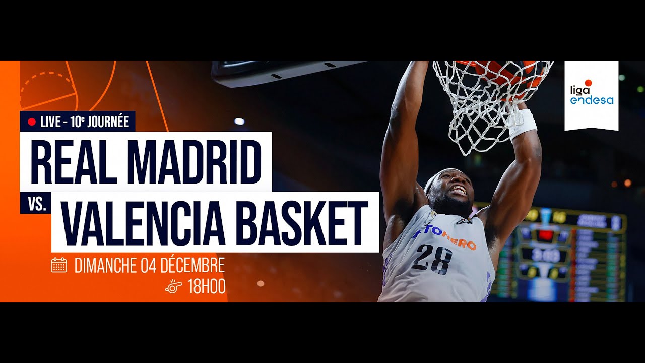 Ne manquez pas le match MADRID vs VALENCE en exclu sur MCS Basket YouTube