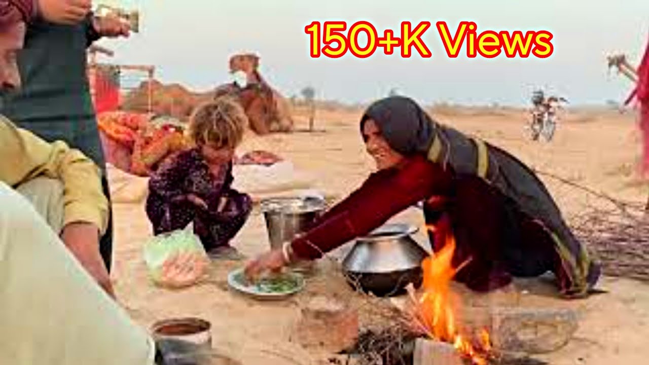 Desert Women Evening Routine in Winter | Nomadic Life in Desert | Traditional Desert Village Food