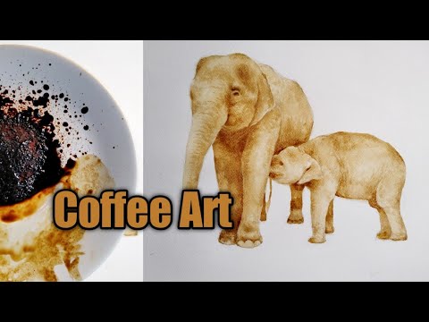 Coffee Art..วาดรูปด้วยสีจากเมล็ดกาแฟ