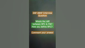 SAP ABAP interview question. Comment your answer. #sapabap #abap