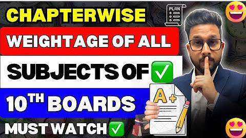 CHAPTERWISE WEIGHTAGE OF ALL SUBJECTS OF 10TH BOARDS | JR TUTORIALS | 