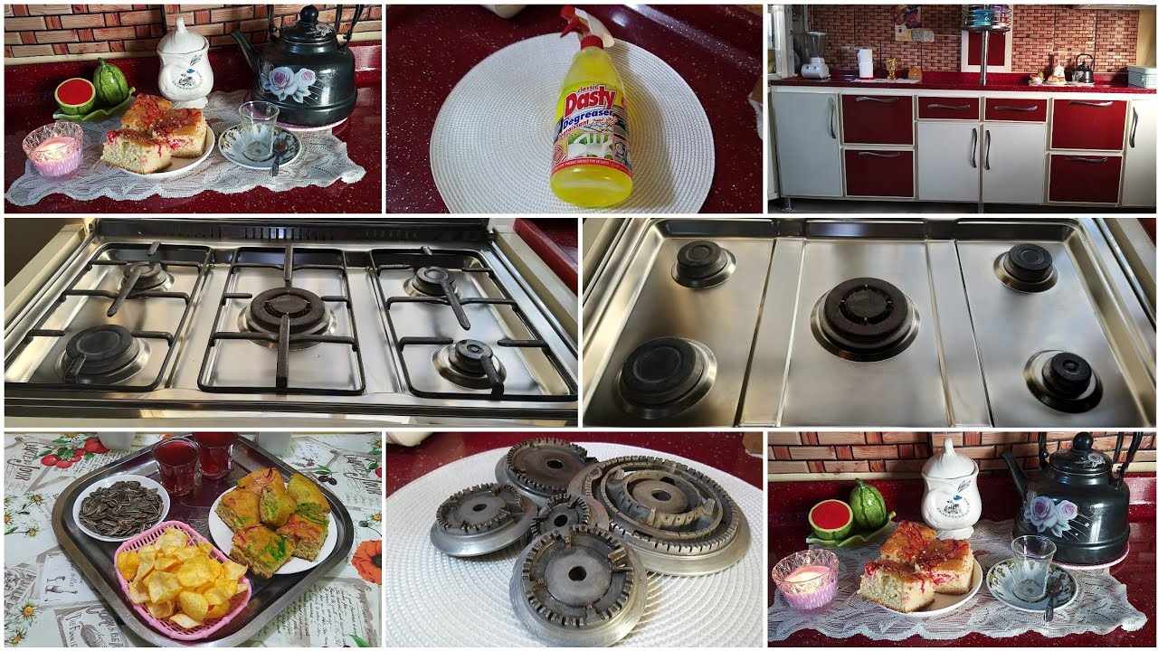  أغسل وتنظيف الطباخ وتنظيف فرن طباخ ديكورات بسيطه بالمطبخ كيك 