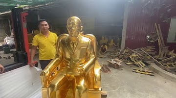Tượng đồng chân dung dát vàng 9999