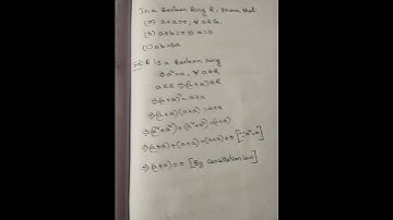 Bsc second year maths,in a Boolean ring R,  prove that a+a=0,a=b,ab=ba