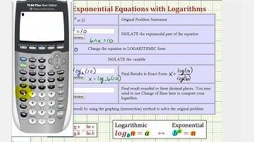 Ex 1: Solve a Basic Exponential Equation Using the Definition of a Logarithm