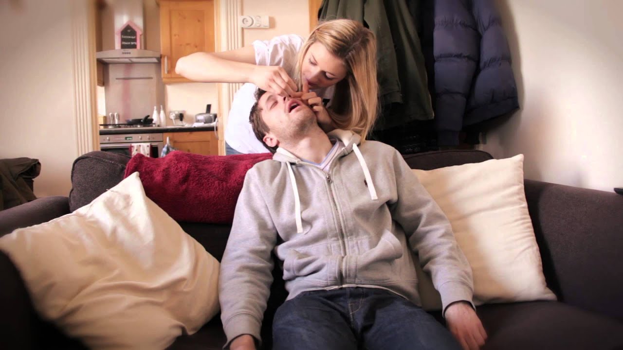 Girlfriend Plucks Boyfriend's Nostril Hair