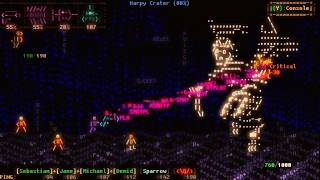 Check out my game Effulgence RPG, featuring hand-made ASCII art // Turn-based battle against a Harpy