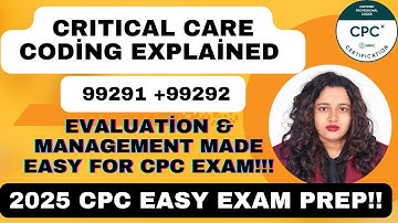 Critical Care Evaluation &Management (E/M) coding Guidelines explained with Practice QA|| #cpc#cpt