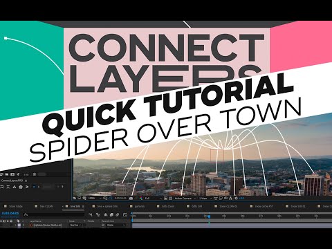 Spider over town video tutorial - 3D Camera Tracking layout in After Effects