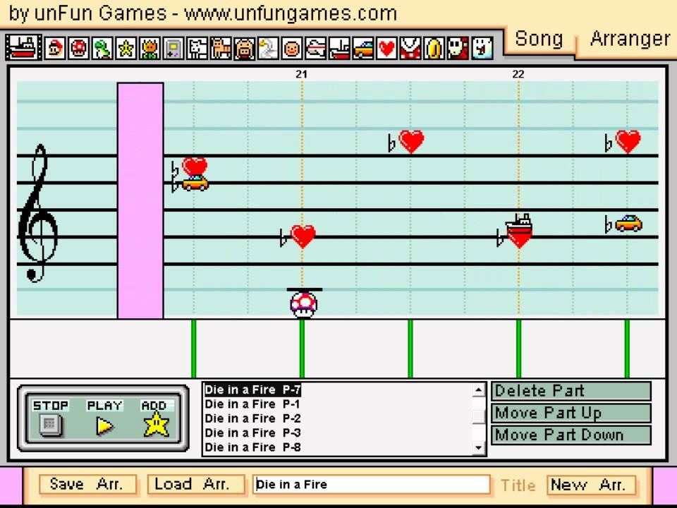 TLT - Die in a fire (FNAF 3) in Mario Paint Composer