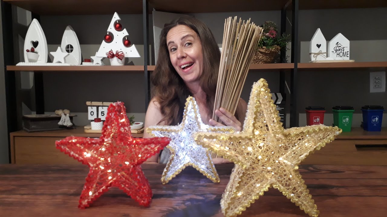 3D-звезда из палочек для рождественского украшения — своими руками