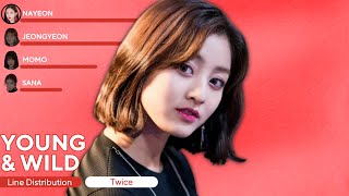 TWICE - YOUNG & WILD (Line Distribution + Lyrics)