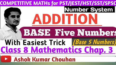 addition of base 5 numbers | Base 5 addition | base five number system | class 8 maths chap 3