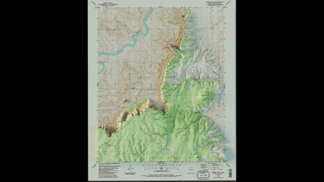 Grand Canyon Shaded Relief Map