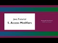 Java Tutorial - 5. Access Modifiers