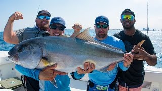 Amberjack Fishing Challenge - World Record Powerlifters vs NFL Linebacker - 4K