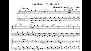 Clementi Piano Sonatina Op. 36 No. 5 in G Major - Complete w/ Sheet Music