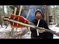 Bow Fishing with Stone Age Tools ASMR (Silent) | Bone Arrow, Bushcraft Shelter, Axe, Saw, Fire