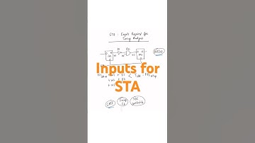 Inputs required for Static Timing Analysis (STA) | Physical Design Interview | VLSI concepts