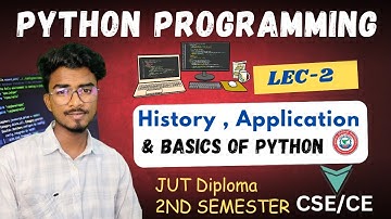 Python Programming JUT Diploma 2nd semester CSE Branch Paper|| Lec 2 Python history & Application