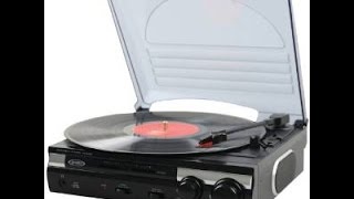 Jensen JTA-420 Portable Turntable with Built-In Speakers Jensen JTA-230 3 Speed Stereo Turntable with Built in Speakers