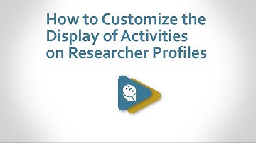 How to Customize the Display of Activities on Esploro Researcher Profiles