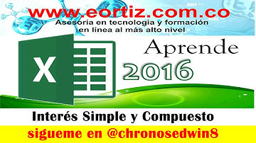 Cálculo fácil del Interés Simple y  Compuesto en Excel