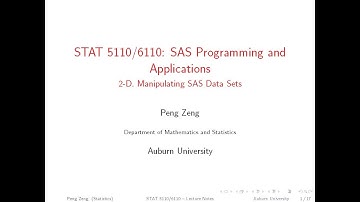SAS - 2D - Manipulate SAS Data Sets
