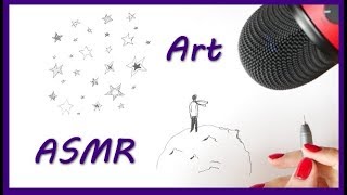 ASMR Doodle Stars (drawing, doodling, tingles, zentangle, relaxing sounds)