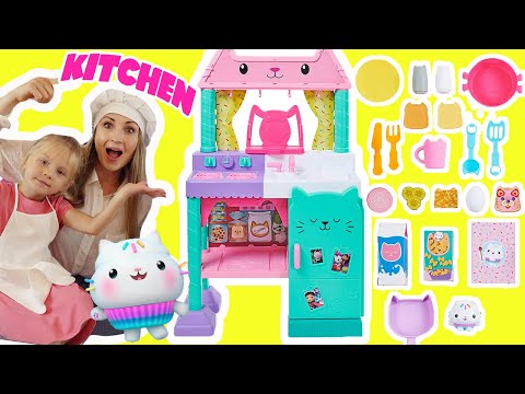 Gabby's Dollhouse Cakey Kitchen Setup and Pretend Play! Making Donuts