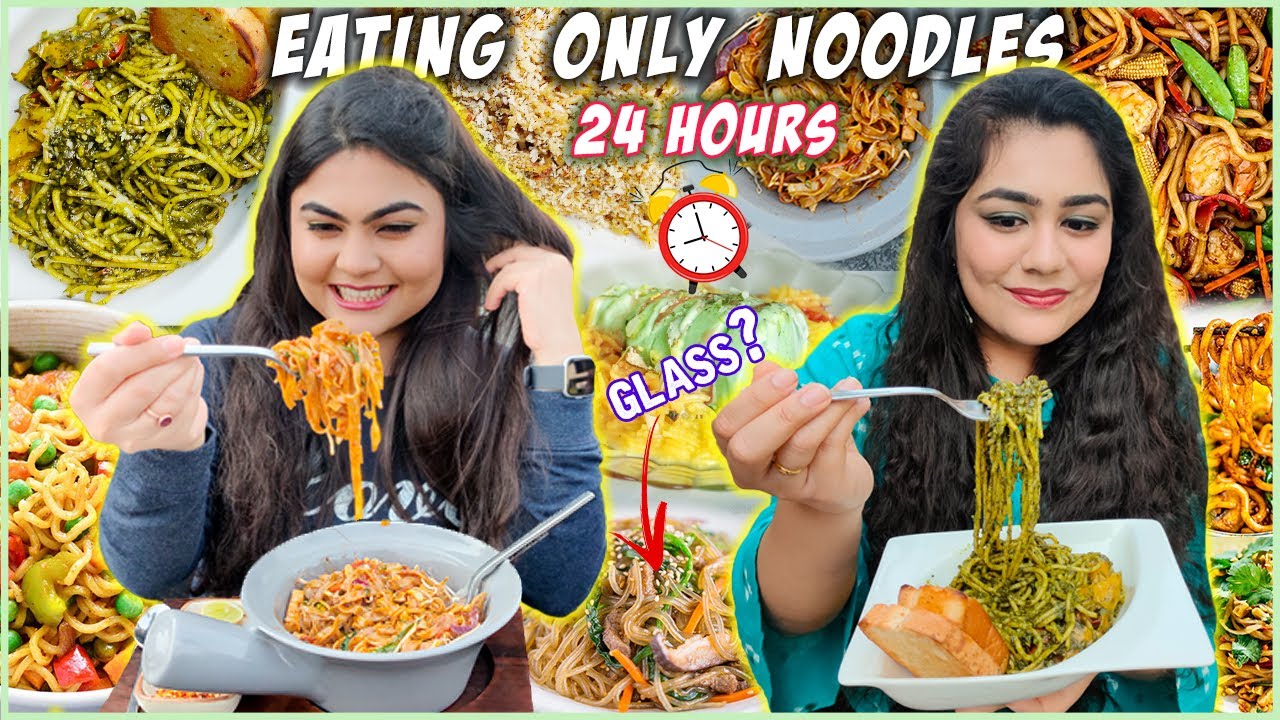 WE ONLY ATE NOODLES FOR 24 HOURS *Gone Expensive* 🤑 💵 FOOD CHALLENGE ft. THAKUR SISTERS