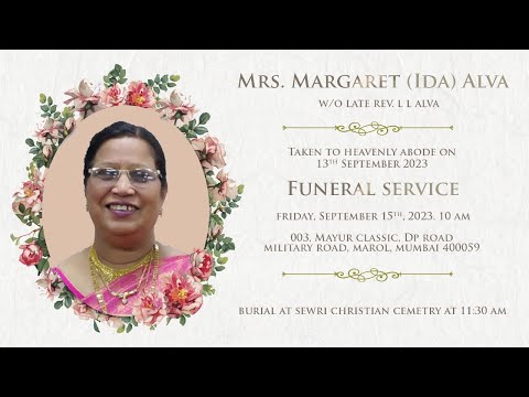 Funeral Service | Mrs Margaret (Ida) Alva |