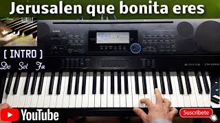 Video thumbnail of "Como tocar Jerusalén que bonita eres ( intro ) Tutorial piano fácil"