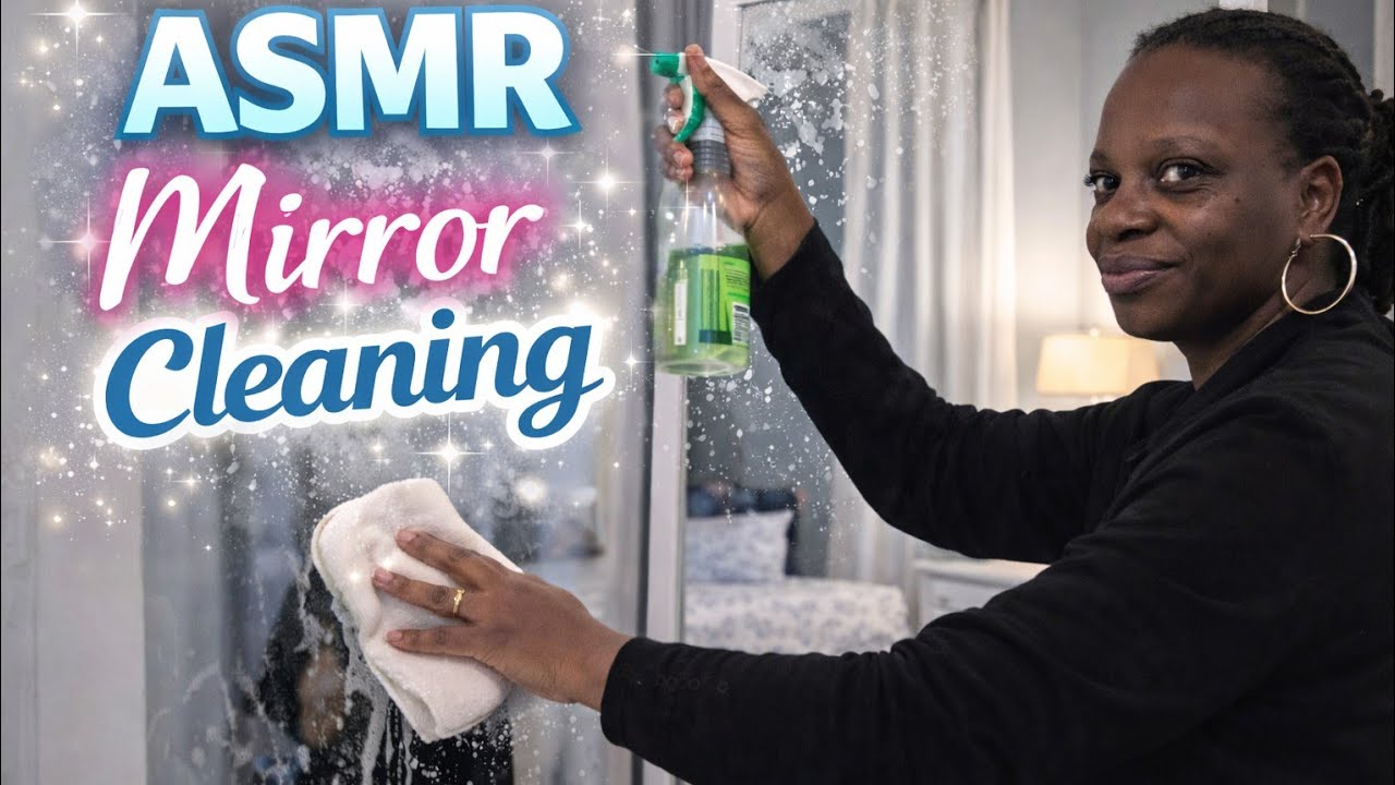 Wife cleans mirror  husband walks by asmr