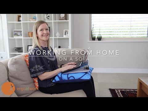 Working on a sofa