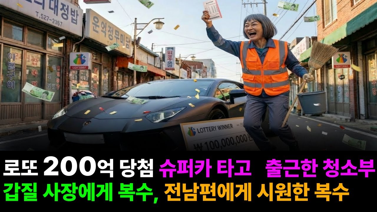 로또 1등 200억 당첨되고 슈퍼카로 출근한 청소부 아주머니 갑질 사장과 버린 자식 찾는 전남편의 처절한 최후