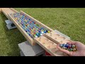 Marble Run Race ASMR ☆ Handmade Wooden Long Course & Marble Run Rolling Ball