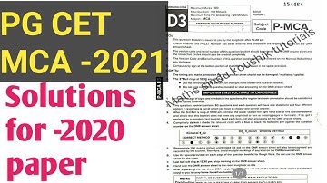 Pg CET MCA QUESTION PAPER SOLUTION (PART-01)