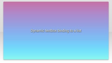 Dynamic textbox binding to a list