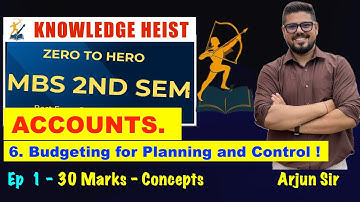 #1 Budgeting for Planning and Controls┃Ep 1┃Chapter 6┃Accounts┃MBS 2nd Semester┃Arjun Sir