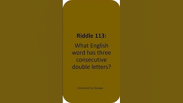 What English word has three consecutive double letters?
