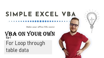 VBA ON YOUR OWN: For Loop through table data - Simple Excel VBA