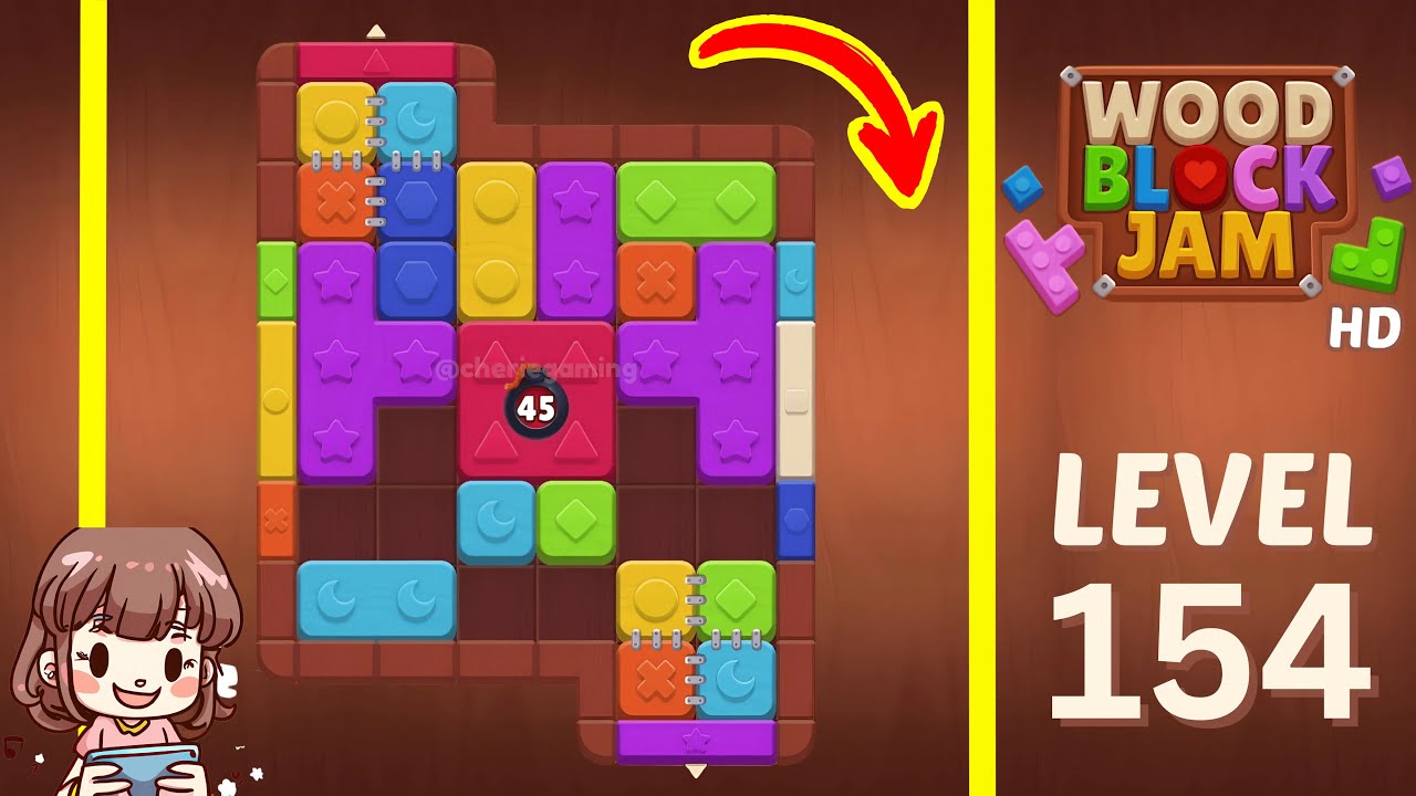 Wood Block Jam Level 154 Solution Walkthrough - YouTube