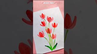 Simple floral art 🖌️ #art #easyart #easyartwork #shorts #simpleart #floralpainting