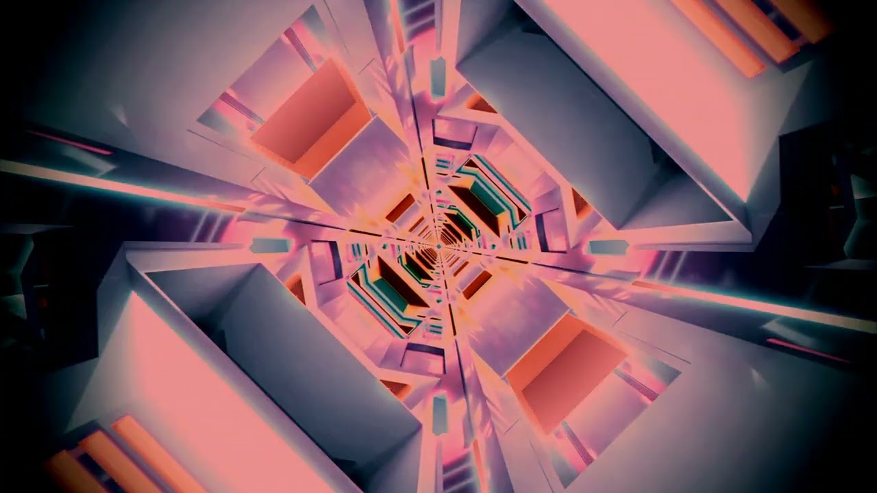 10 hours Neon Tunnel Screensaver 4K UHD 60fps Pink Vortex VJ Loop